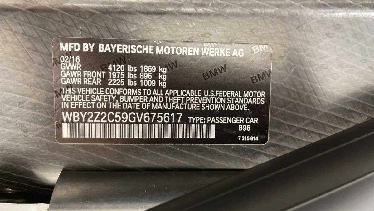 2016 BMW i8 WBY2Z2C59GV675617