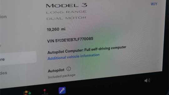 2020 Tesla Model 3 5YJ3E1EB7LF770085