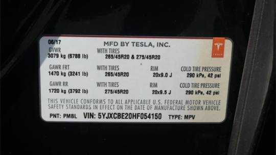 2017 Tesla Model X 5YJXCBE20HF054150
