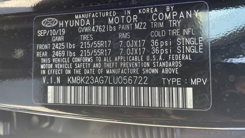 2020 Hyundai Kona Electric KM8K23AG7LU056722