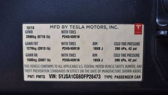 2013 Tesla Model S 5YJSA1CG6DFP26473