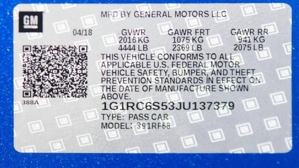 2018 Chevrolet VOLT 1G1RC6S53JU137379