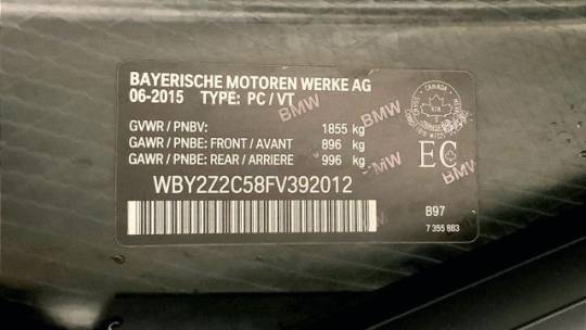2015 BMW i8 WBY2Z2C58FV392012