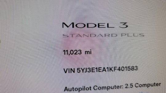 2019 Tesla Model 3 5YJ3E1EA1KF401583