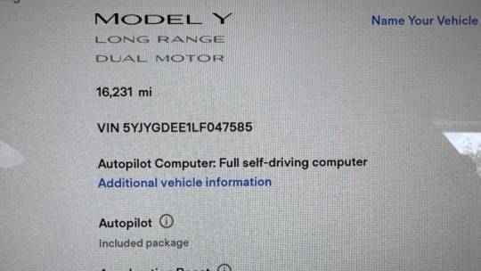 2020 Tesla Model Y 5YJYGDEE1LF047585