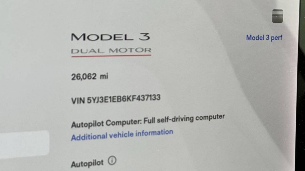 2019 Tesla Model 3 5YJ3E1EB6KF437133