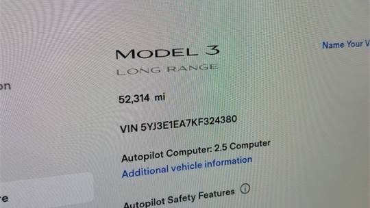 2019 Tesla Model 3 5YJ3E1EA7KF324380