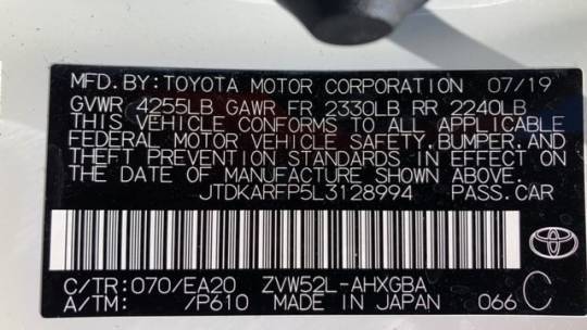 2020 Toyota Prius Prime JTDKARFP5L3128994