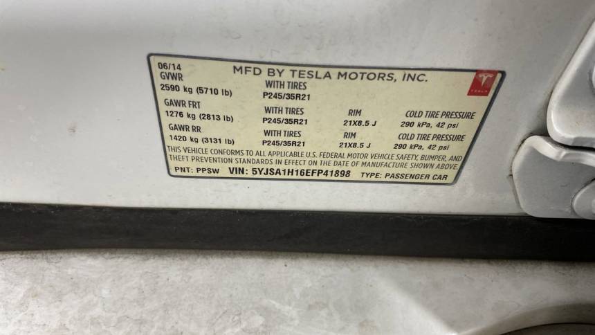 2014 Tesla Model S 5YJSA1H16EFP41898