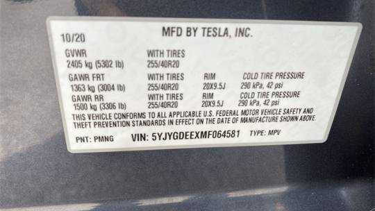 2021 Tesla Model Y 5YJYGDEEXMF064581