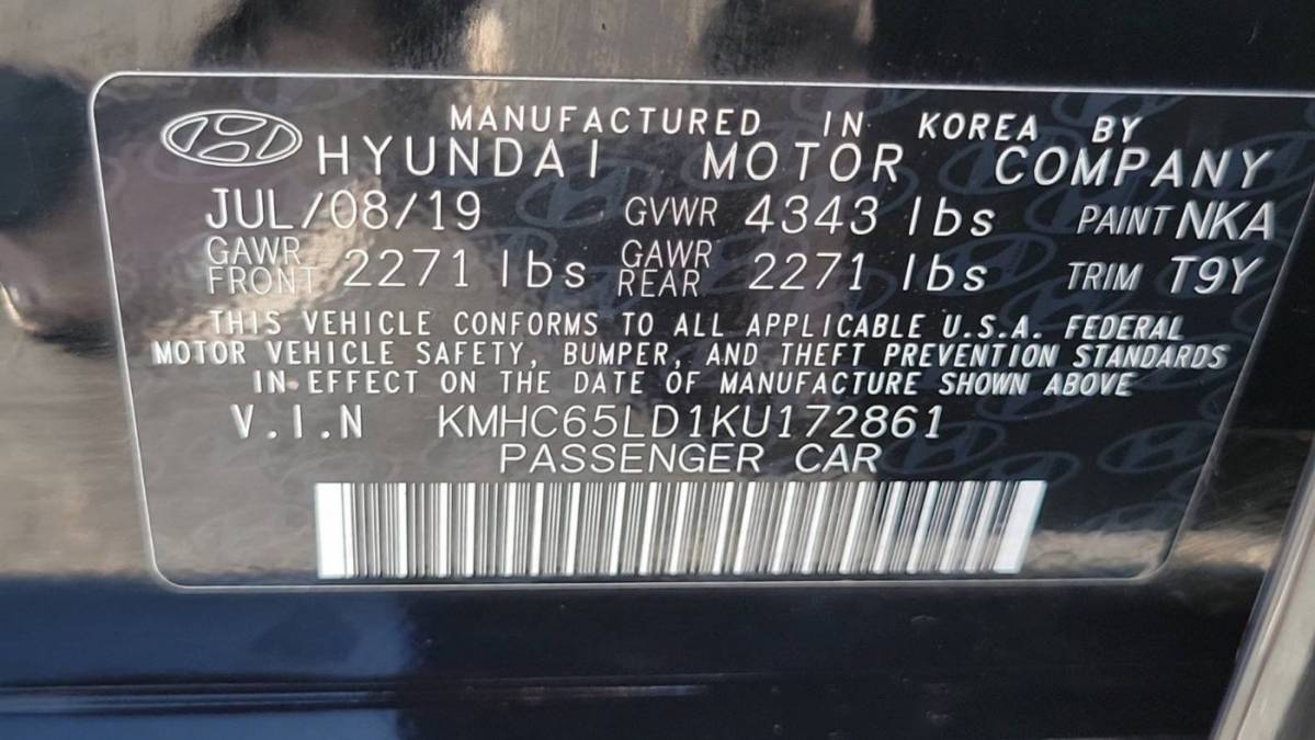 2019 Hyundai IONIQ KMHC65LD1KU172861