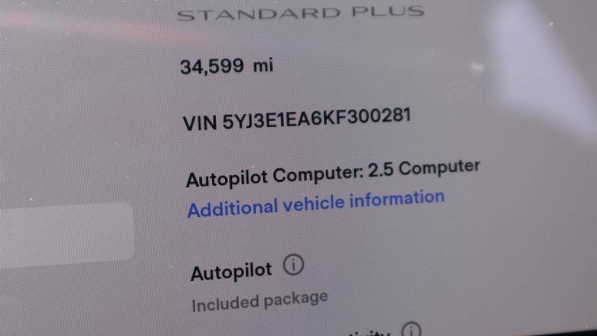 2019 Tesla Model 3 5YJ3E1EA6KF300281
