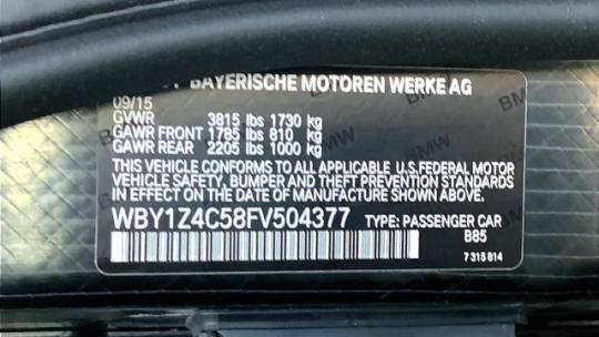 2015 BMW i3 WBY1Z4C58FV504377