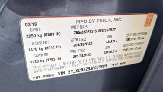 2018 Tesla Model X 5YJXCBE28JF088889