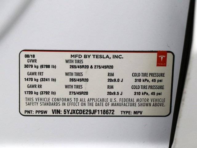 2018 Tesla Model X 5YJXCDE29JF118672