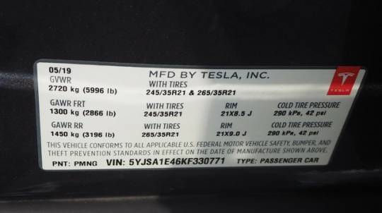 2019 Tesla Model S 5YJSA1E46KF330771