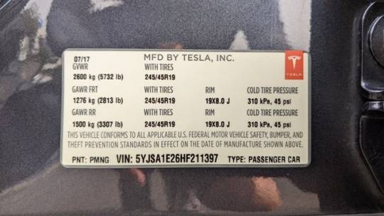 2017 Tesla Model S 5YJSA1E26HF211397
