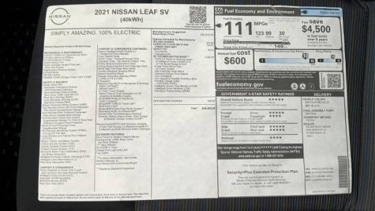 2021 Nissan LEAF 1N4AZ1CV1MC551068