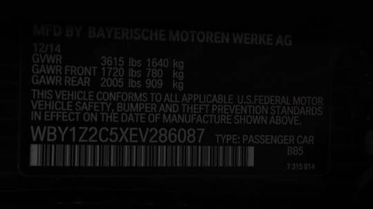 2014 BMW i3 WBY1Z2C5XEV286087