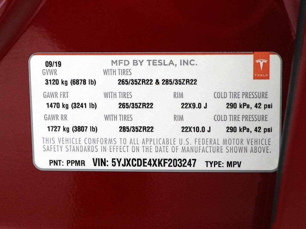 2019 Tesla Model X 5YJXCDE4XKF203247