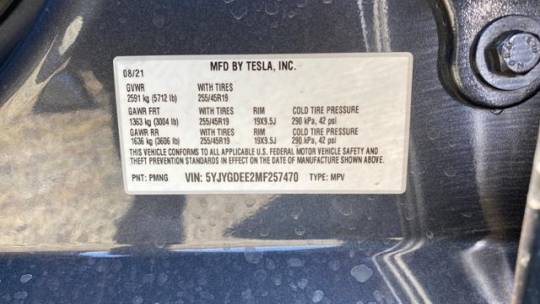 2021 Tesla Model Y 5YJYGDEE2MF257470