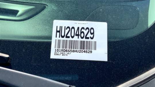 2017 Chevrolet VOLT 1G1RD6S58HU204629
