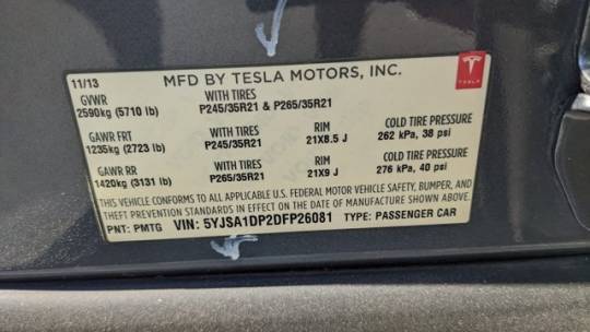 2013 Tesla Model S 5YJSA1DP2DFP26081