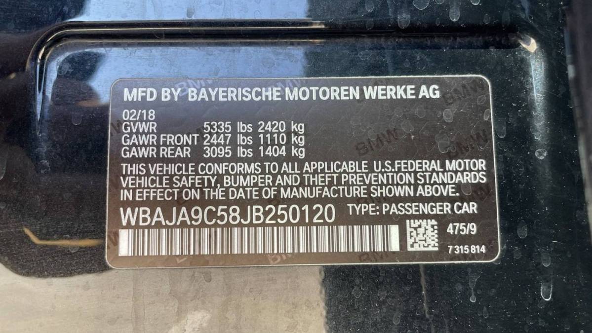 2018 BMW 5 Series WBAJA9C58JB250120