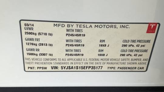 2014 Tesla Model S 5YJSA1S15EFP35177