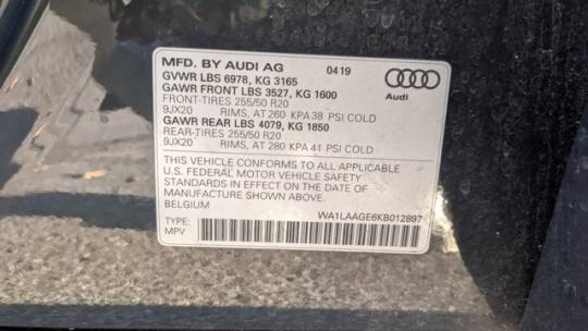 2019 Audi e-tron WA1LAAGE6KB012897