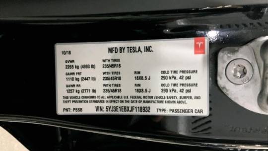 2018 Tesla Model 3 5YJ3E1EBXJF118932