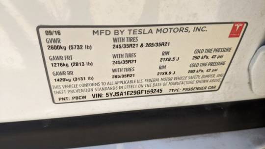2016 Tesla Model S 5YJSA1E29GF159245