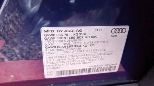 2021 Audi e-tron WA1LAAGE1MB024443