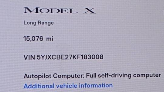 2019 Tesla Model X 5YJXCBE27KF183008