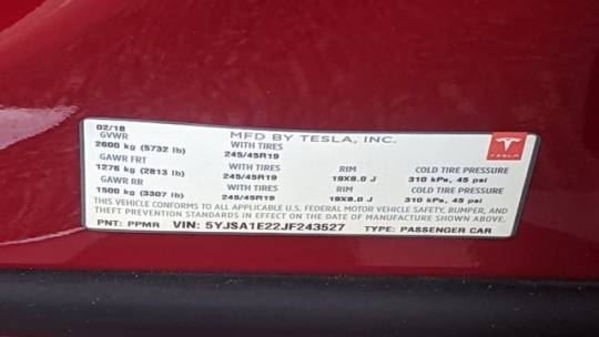 2018 Tesla Model S 5YJSA1E22JF243527