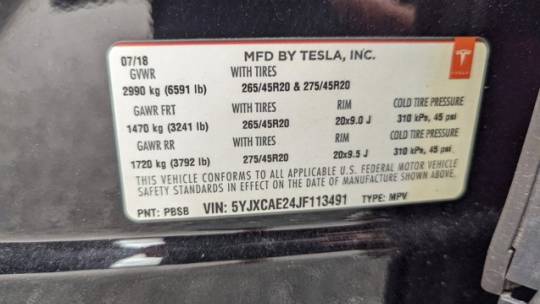 2018 Tesla Model X 5YJXCAE24JF113491