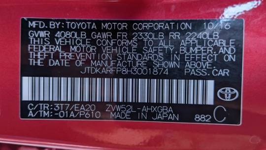 2017 Toyota Prius Prime JTDKARFP8H3001874