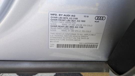 2019 Audi e-tron WA1LAAGE9KB022985