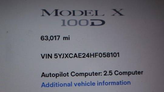 2017 Tesla Model X 5YJXCAE24HF058101