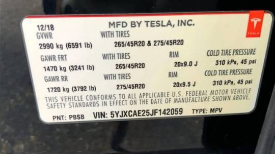 2018 Tesla Model X 5YJXCAE25JF142059