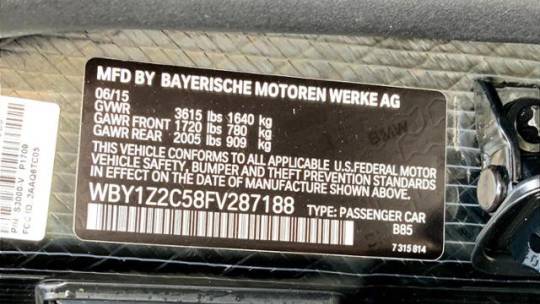 2015 BMW i3 WBY1Z2C58FV287188