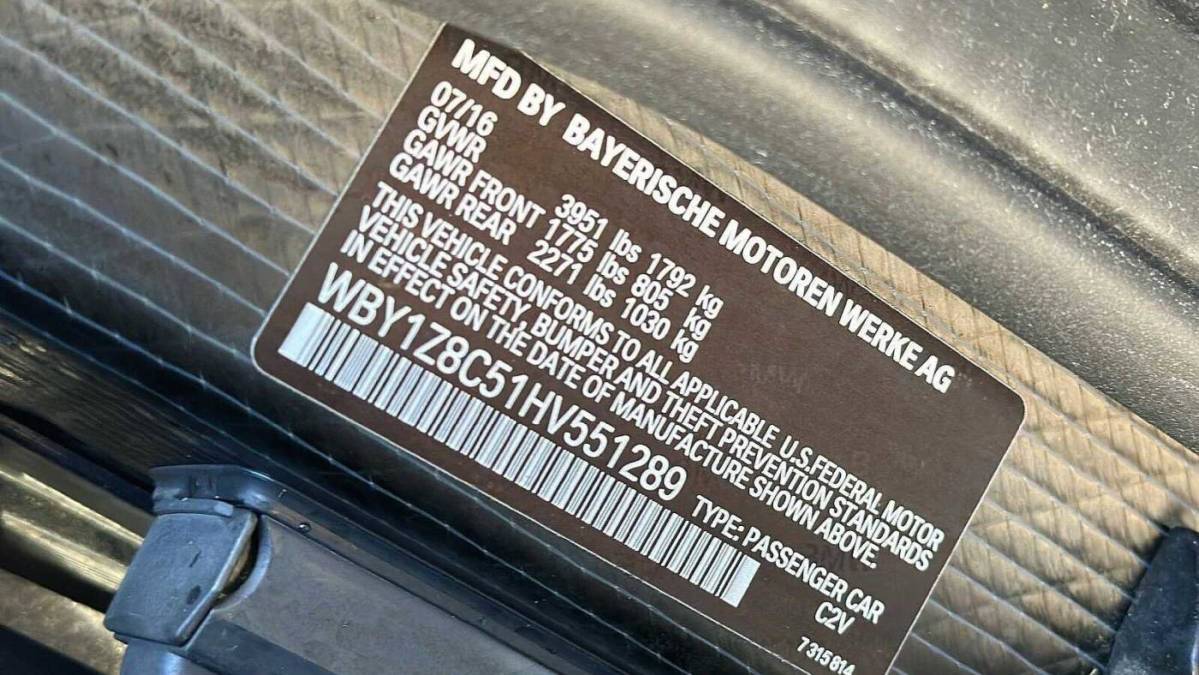 2017 BMW i3 WBY1Z8C51HV551289