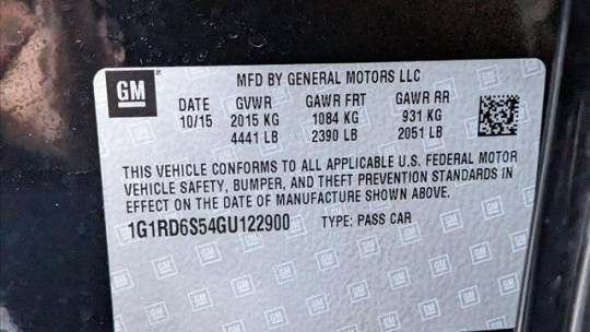 2016 Chevrolet VOLT 1G1RD6S54GU122900