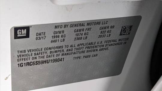 2017 Chevrolet VOLT 1G1RC6S59HU199041
