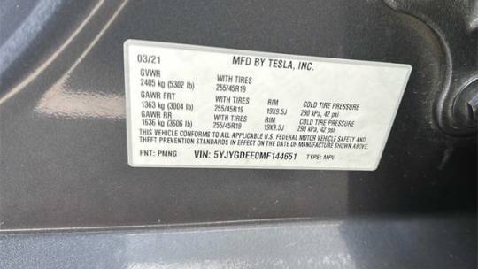 2021 Tesla Model Y 5YJYGDEE0MF144651