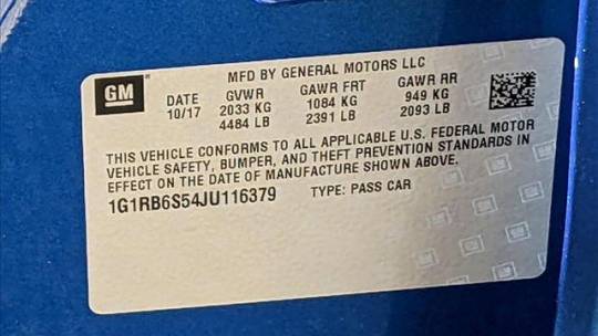 2018 Chevrolet VOLT 1G1RB6S54JU116379