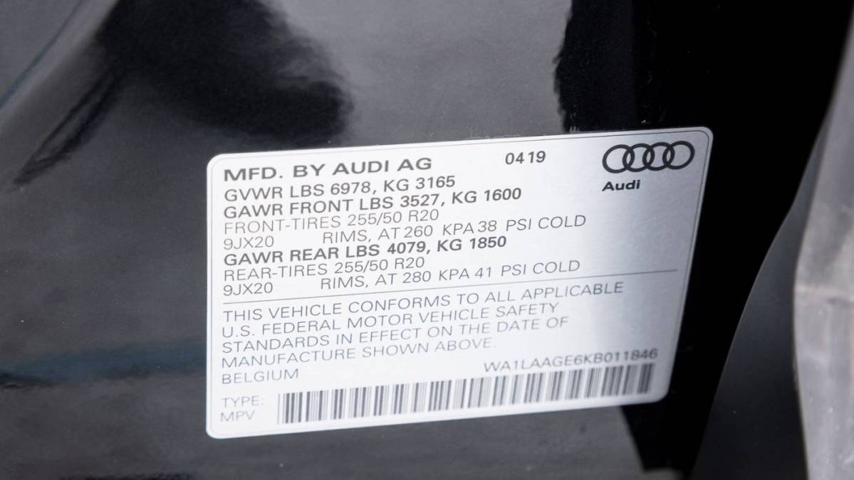 2019 Audi e-tron WA1LAAGE6KB011846