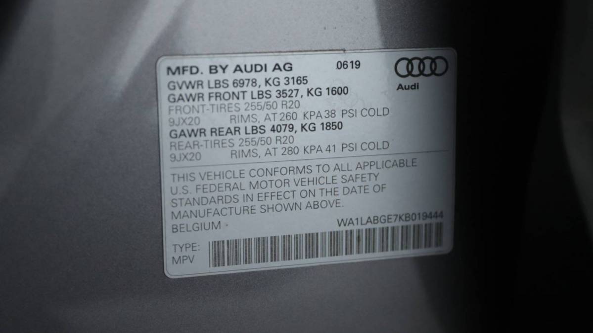 2019 Audi e-tron WA1LABGE7KB019444