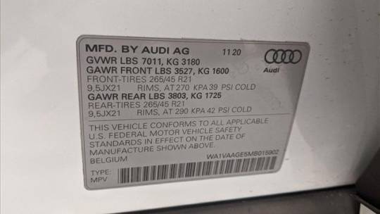 2021 Audi e-tron WA1VAAGE5MB015902