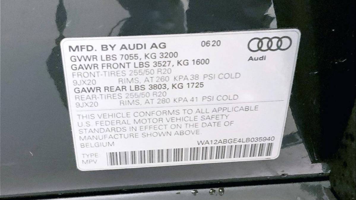 2020 Audi e-tron WA12ABGE4LB035940